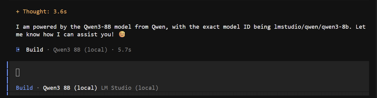 opencode answering a coding question